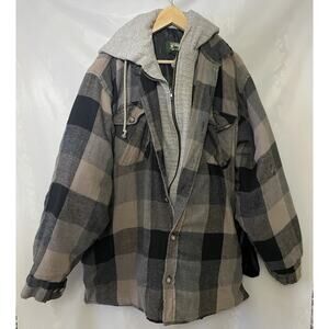 Stillwater Supply Co Men's Flannel Hooded Jacket 2XL whit defect see photos
